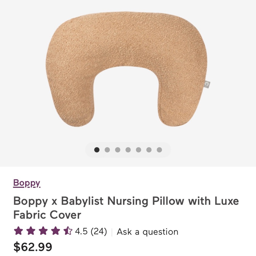 Boppy Nursing Pillow with Luxe Fabric Cover - Caramel Boucle